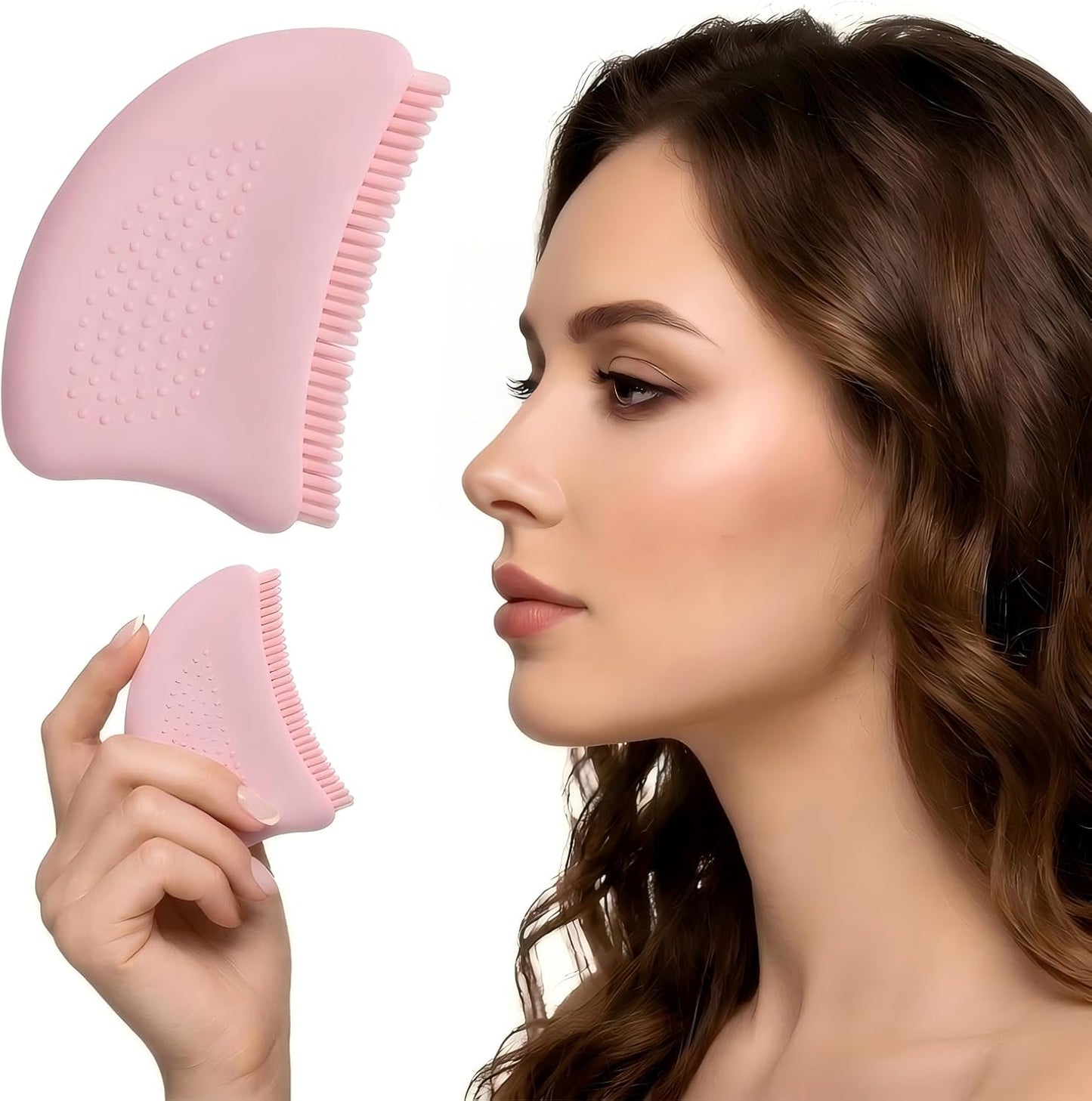 Skin Harmony™ Silicone Facial Contour Brush | 2-in-1 Gua Sha & Massage Tool for Jawline Sculpting & Skin Refresh