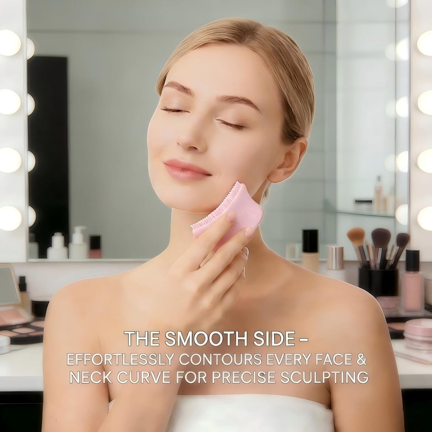 Skin Harmony™ Silicone Facial Contour Brush | 2-in-1 Gua Sha & Massage Tool for Jawline Sculpting & Skin Refresh