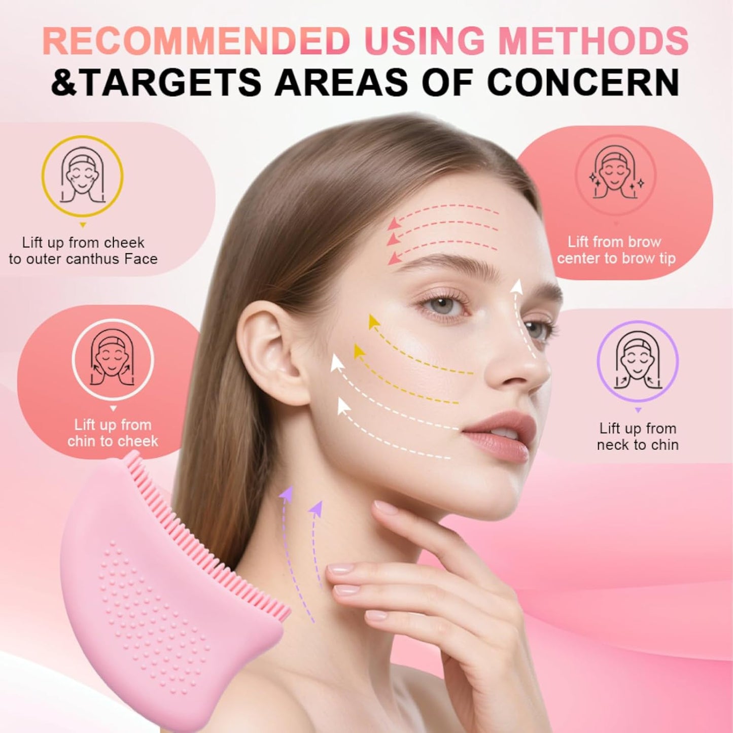 Skin Harmony™ Silicone Facial Contour Brush | 2-in-1 Gua Sha & Massage Tool for Jawline Sculpting & Skin Refresh