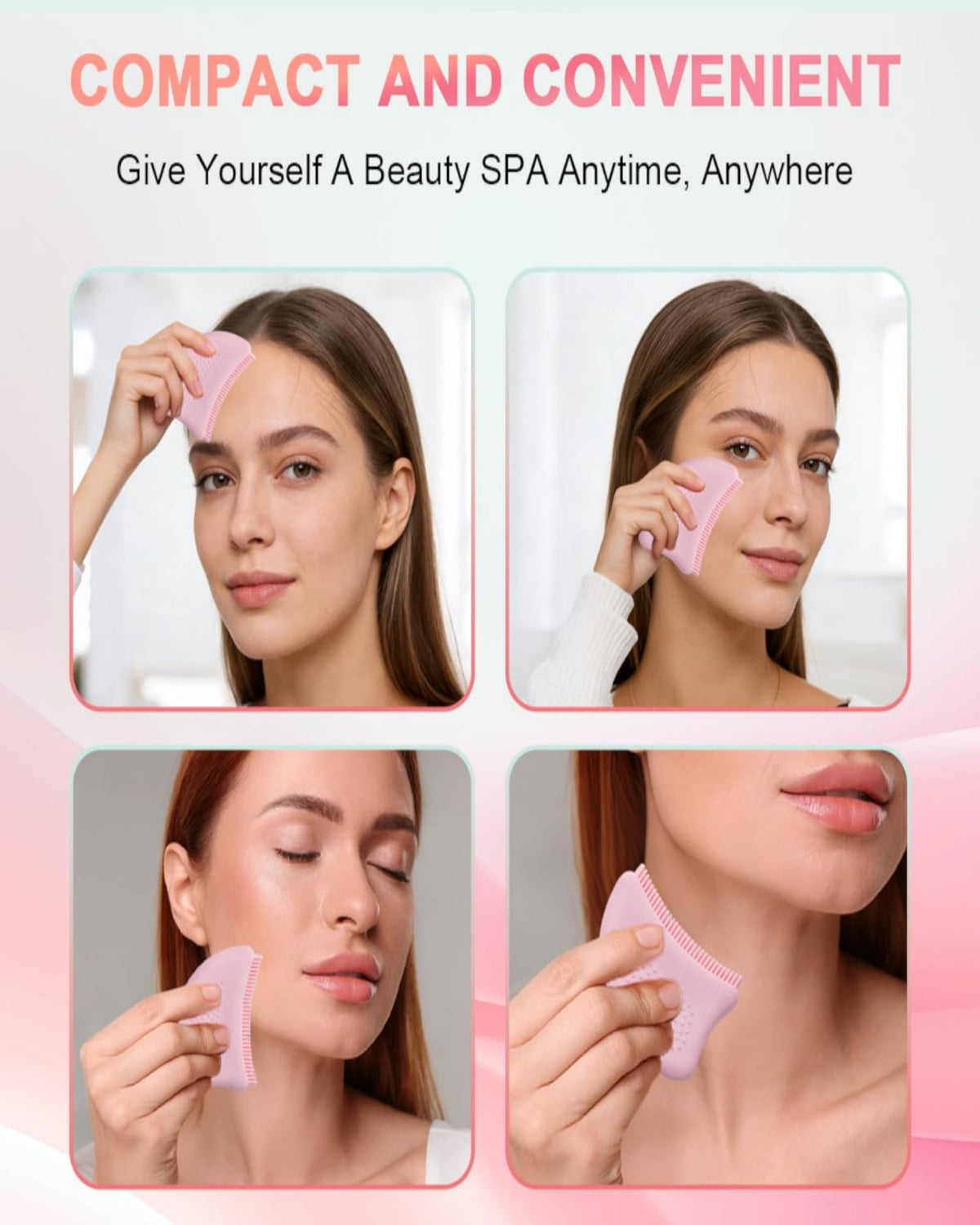 Skin Harmony™ Silicone Facial Contour Brush | 2-in-1 Gua Sha & Massage Tool for Jawline Sculpting & Skin Refresh